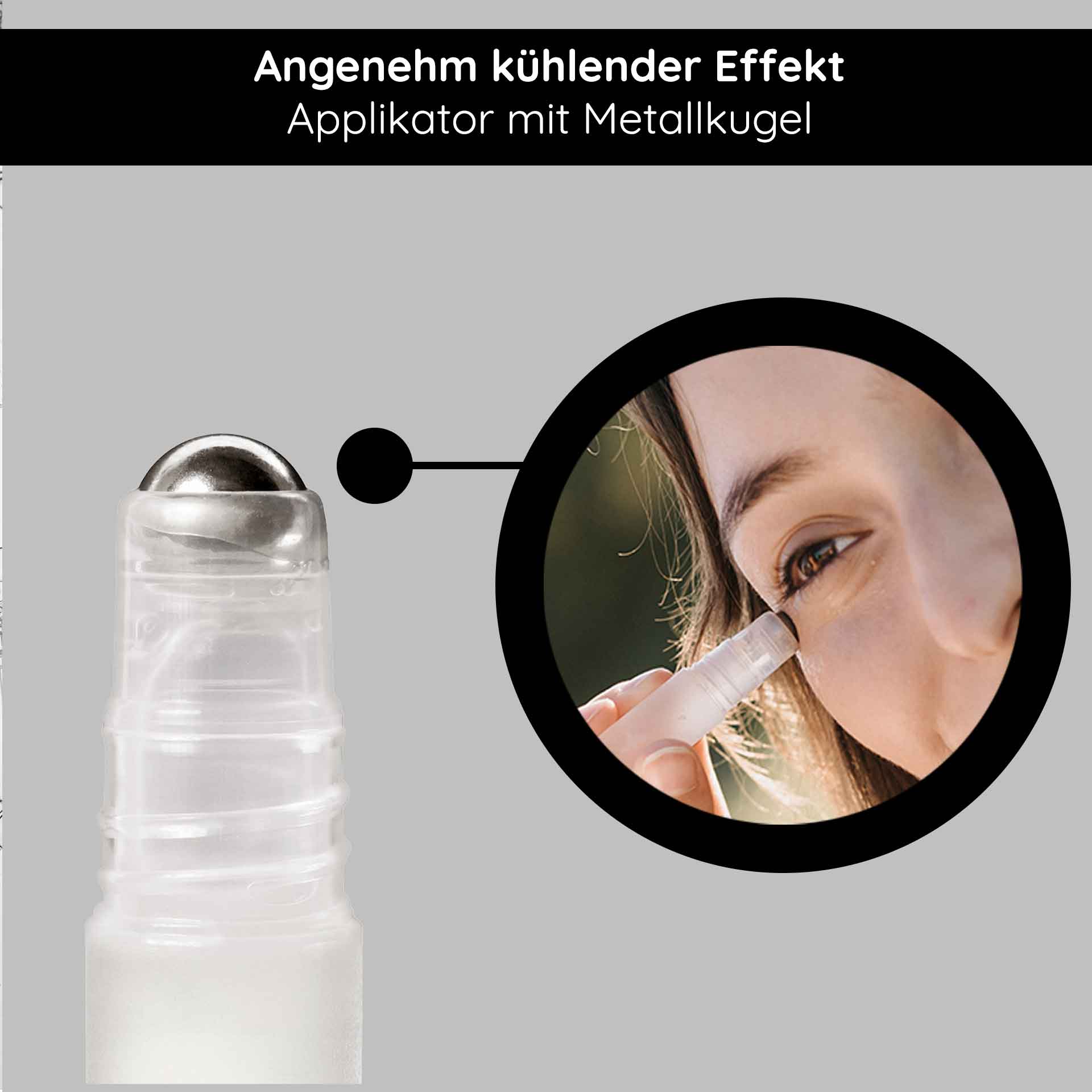Eye Lifting Roll On 10 ml für eine strahlende Augenpartie Angenehm kühlender Applikator mit Metallkugel für den RAU Eye Lifting Roll On, Anwendung zur Reduzierung von Fältchen, Augenringen und Tränensäcken.