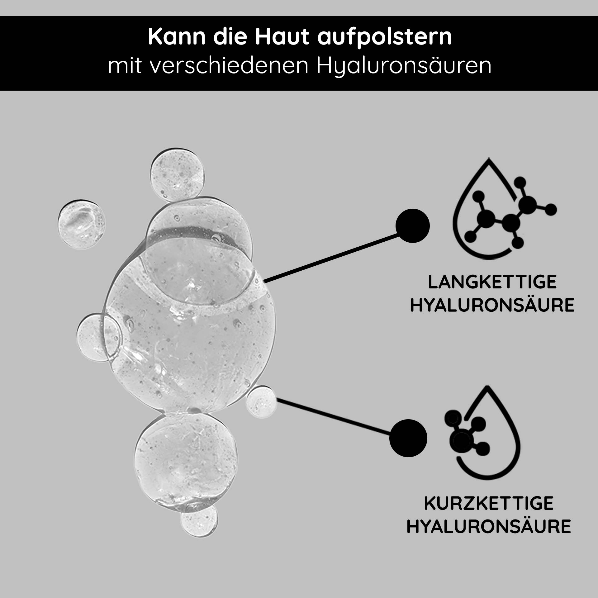 Hyaluron Plus 30 ml Sofortlifting Gel RAU Cosmetics Hyaluron Plus 30 ml – Gesichtsserum mit hoch- und niedermolekularer Hyaluronsäure für intensive Feuchtigkeit und Soforteffekt. Abbildung des Produkts in einem eleganten Airless-Spender mit transparentem Gel