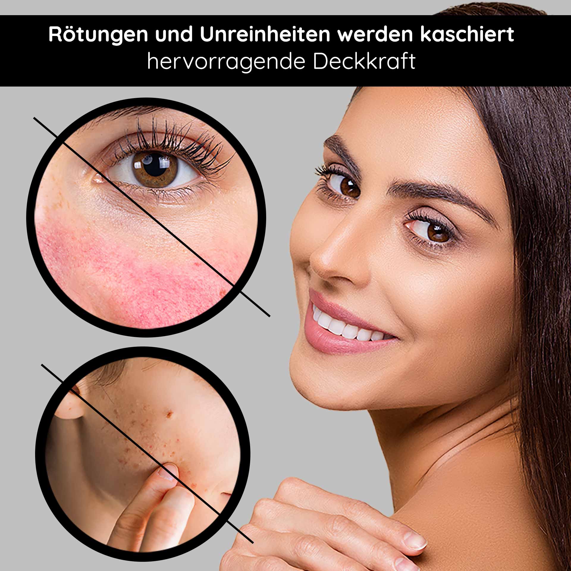 BB Cream Perfect Care Bronze 75 ml LSF12 Make-up & Pflege BB Cream Perfect Care deckt Rötungen und Unreinheiten hervorragend ab und zeigt eine lächelnde Frau mit strahlender Haut.