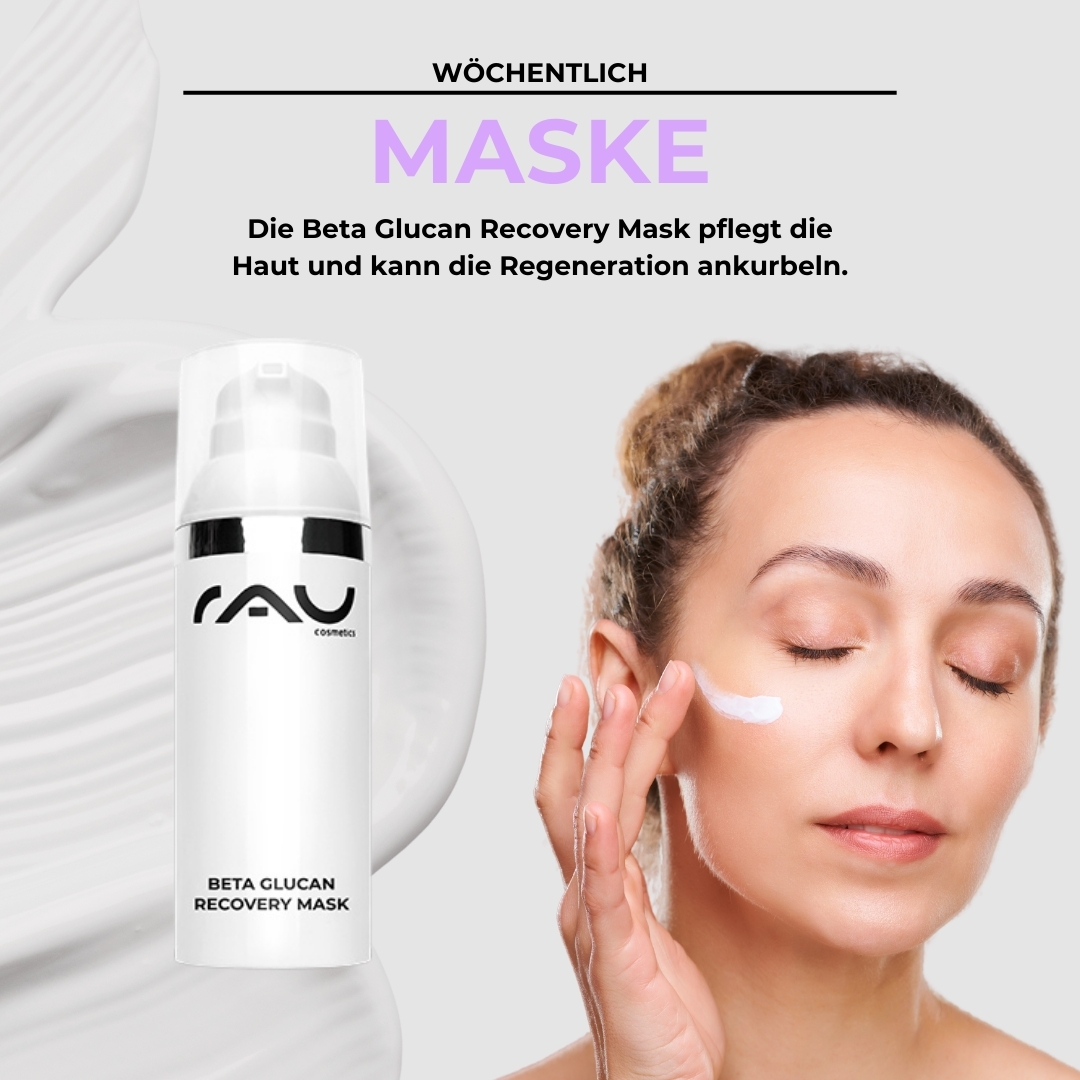 Profi Pflegeroutine für trockene Haut „RAU Cosmetics Profi-Pflegeroutine für trockene Haut – Feuchtigkeitsmaske zur intensiven Regeneration und Versorgung mit 24 h Feuchtigkeit.“