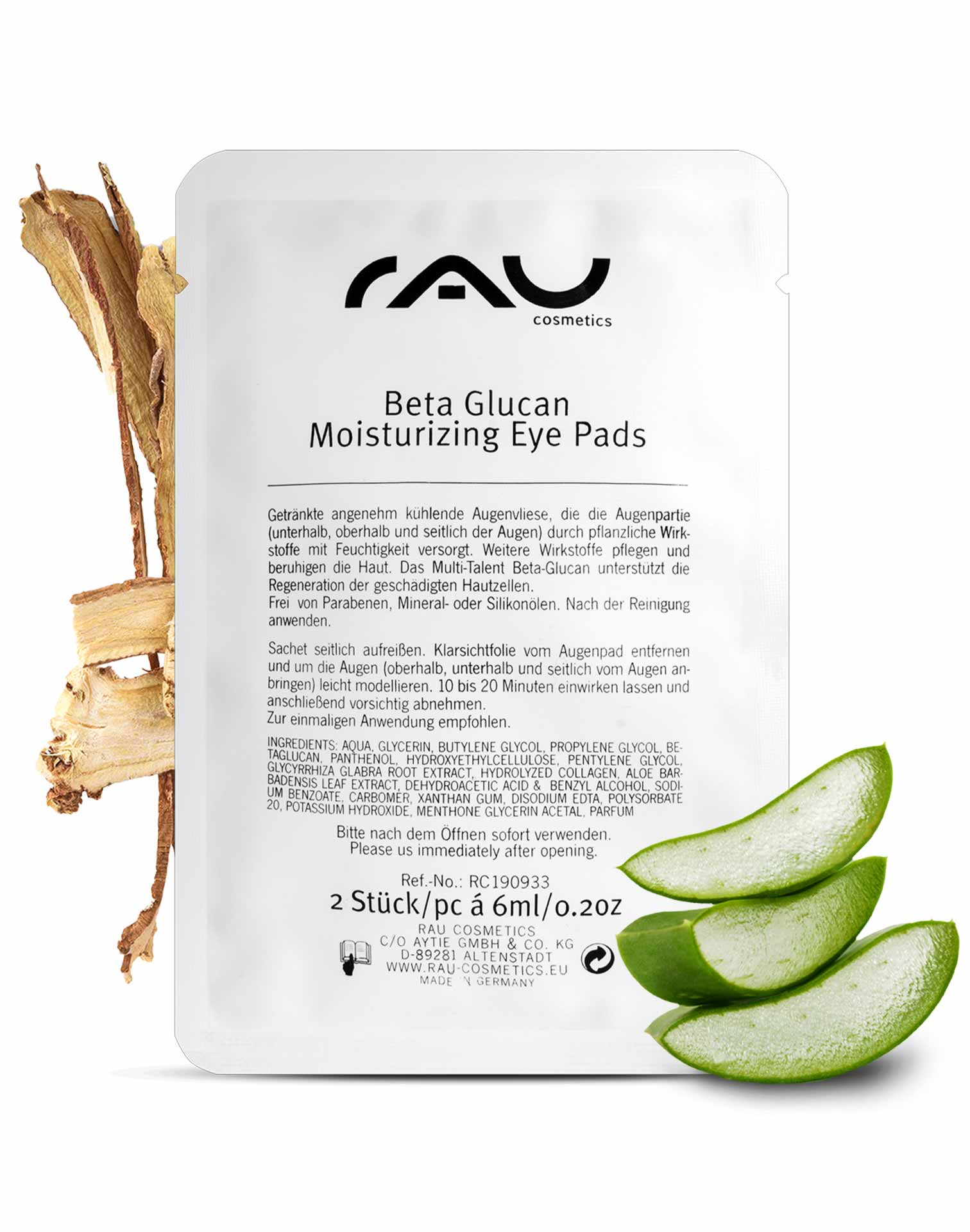 Beta Glucan Moisturizing Eye Pads 1 Paar Augenvlies Pads