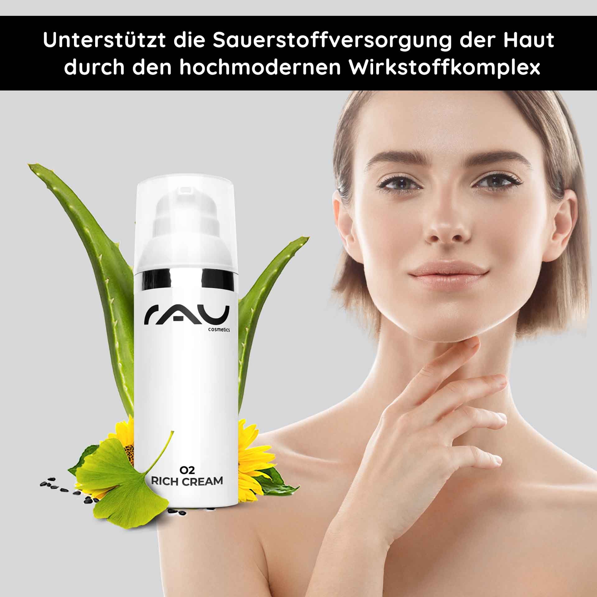 O2 Rich Cream 50 ml Reichhaltige Nachtcreme bei trockener Haut mit Gingko