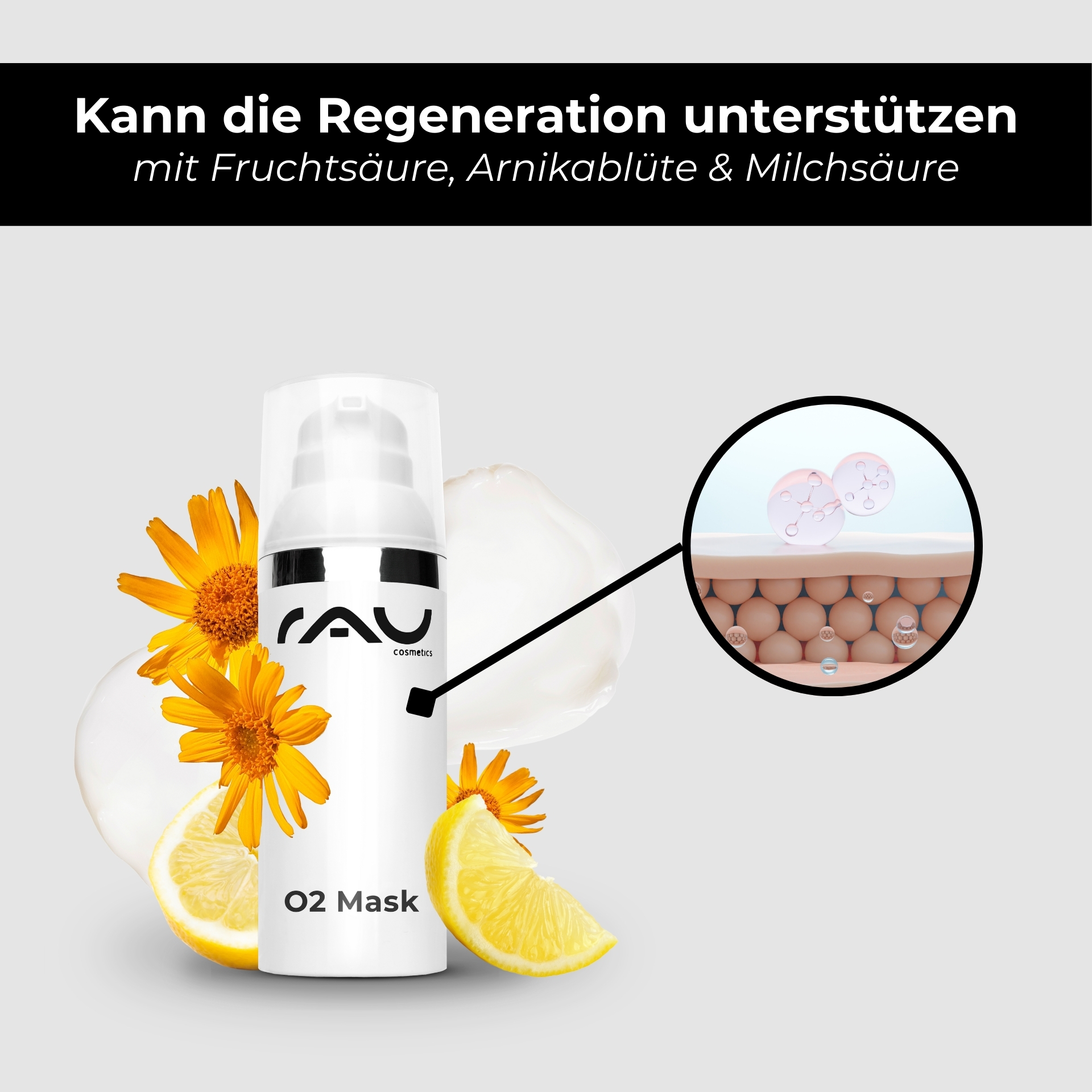O2 Mask 50 ml Maske mit Aloe Vera, Arnika und Ginkgo Flasche, Kosmetik, Sonnenschutz
