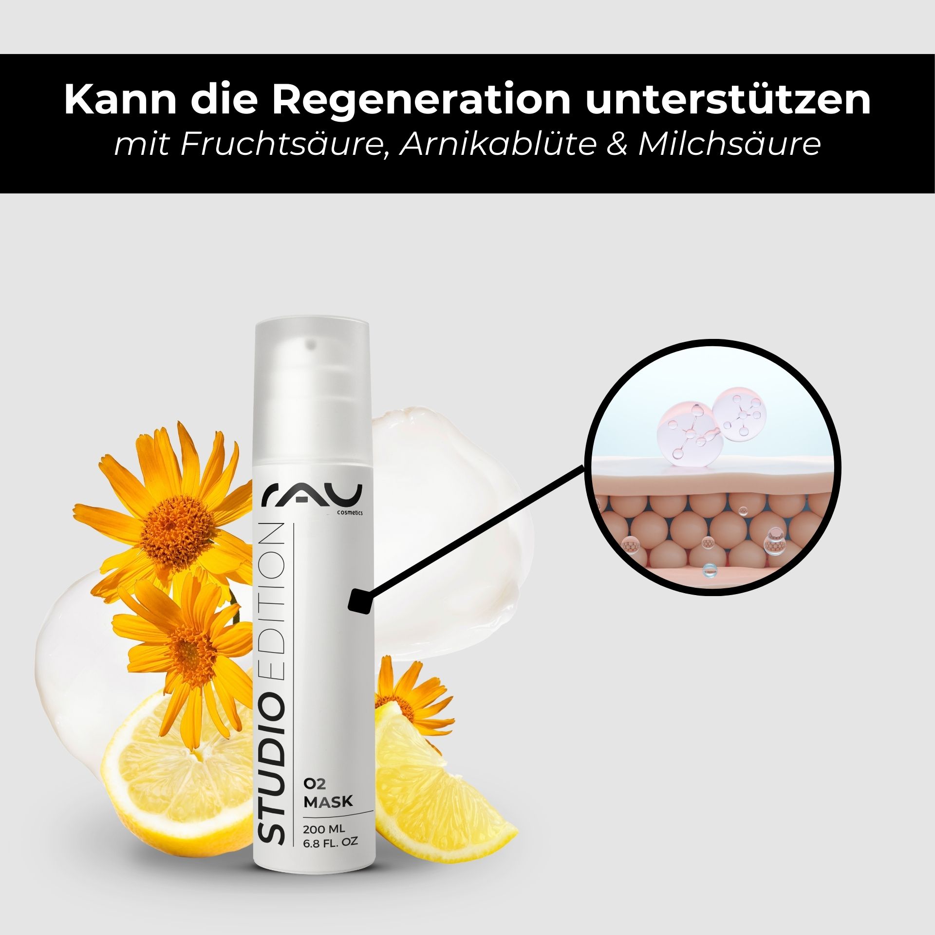 O2 Mask 200 ml duftende Maske mit Aloe Vera & Ginkgo Zitrusfrucht, Essen, Obst, Pflanze, Produzieren