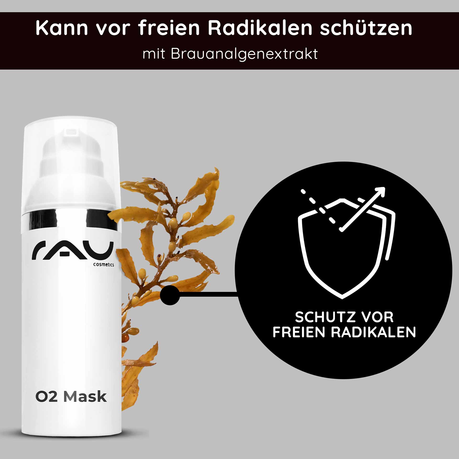 O2 Mask 50 ml Maske mit Aloe Vera, Arnika und Ginkgo Flasche