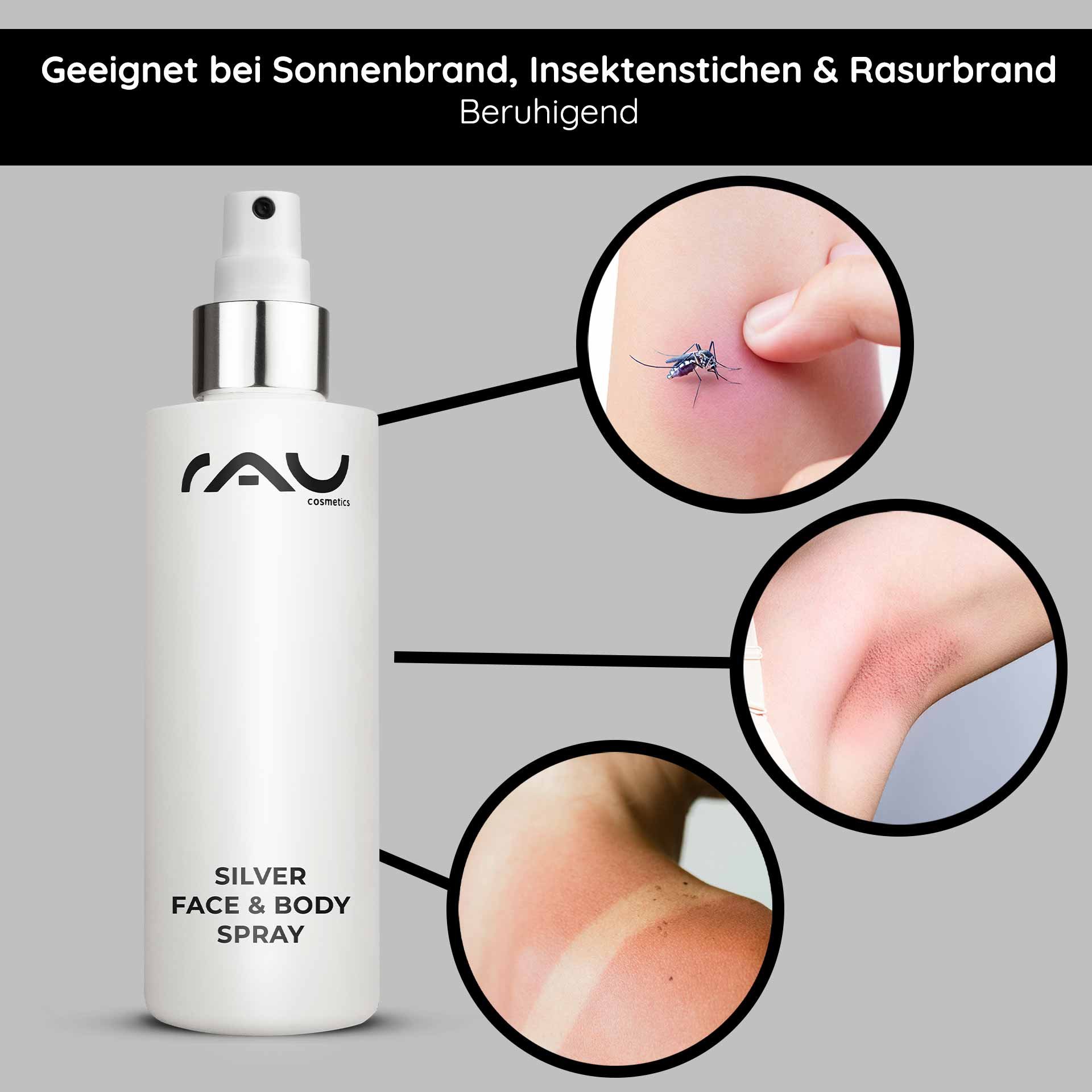 Silver Face and Body Spray Anwendungsbereiche bei Sonnenbrand, Insektenstichen und Rasurbrand