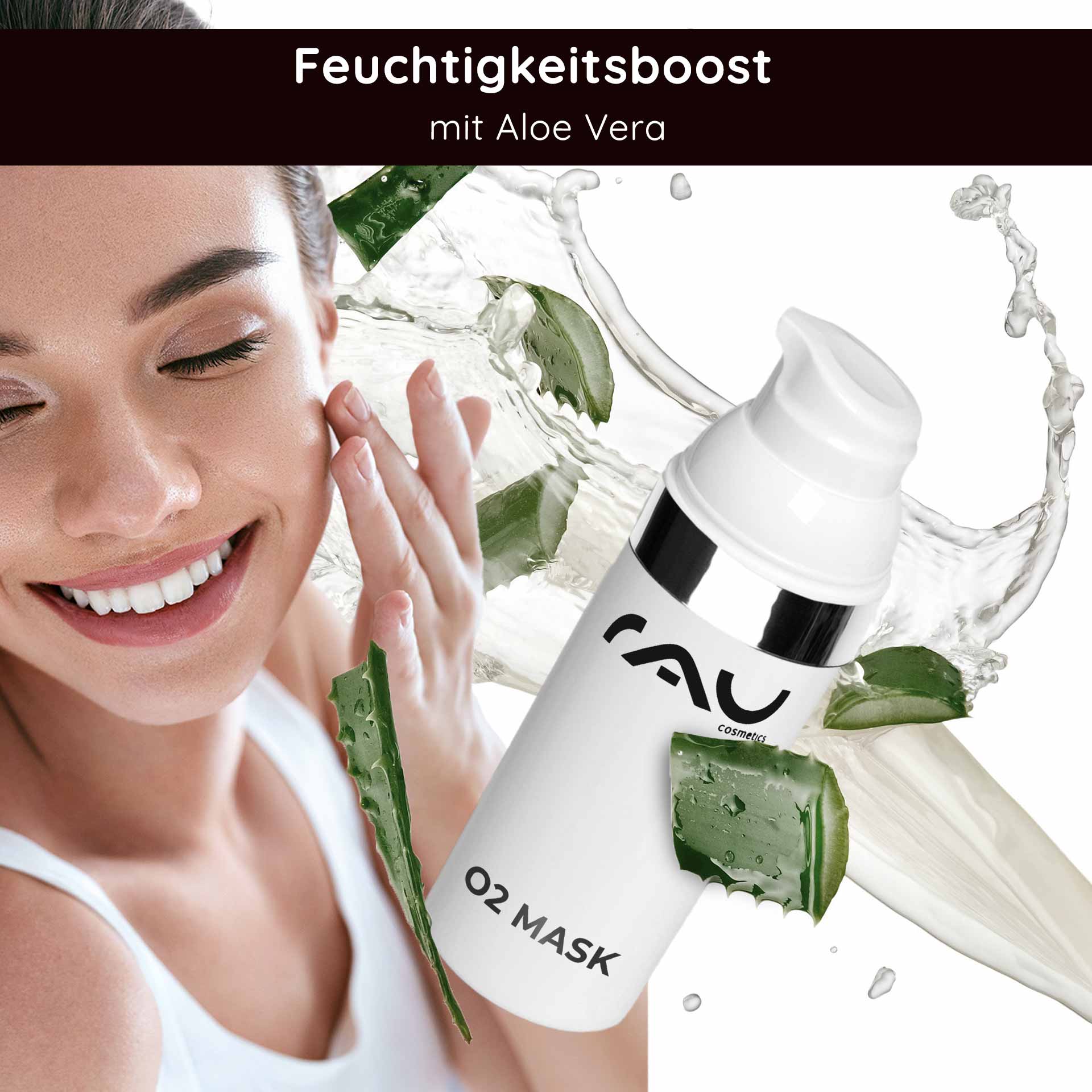 O2 Mask 50 ml Maske mit Aloe Vera, Arnika und Ginkgo Gesicht, Kopf, Person, Flasche