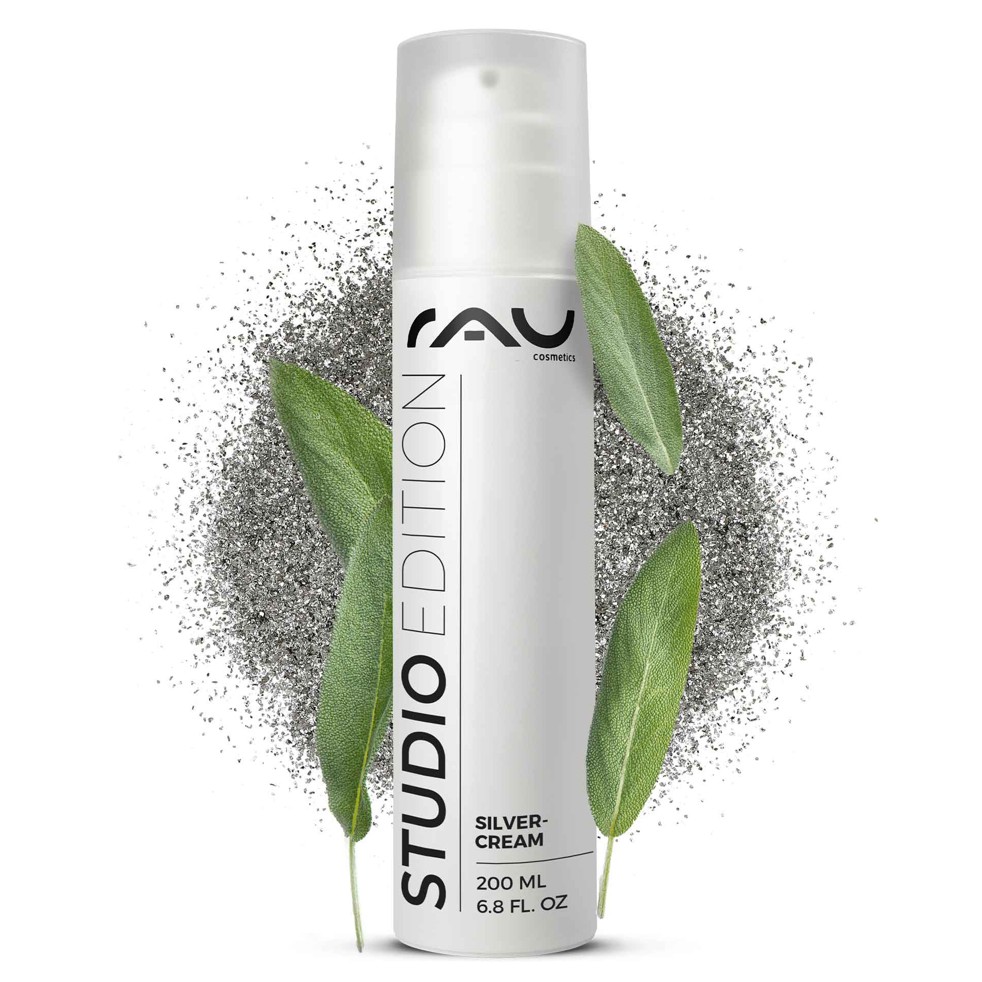 Silvercream 200 ml für unreine Haut mit Mikrosilber - STUDIO EDITION Kräuterig, Kräuter, Pflanze, Flasche
